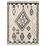 Livabliss - Meknes Global Area Rug, Cream/Black, 8'x10' - The Meknes Collection feautures compelling global inspired designs brimming with elegance and grace! The perfect addition for any home, these pieces will add eclectic charm to any room! With their hand knotted construction, these rugs provide a durability that can not be found in other handmade constructions, and boasts the ability to be thoroughly cleaned as it contains no chemicals that react to water, such as glue. Made with NZ Wool in India, and has Low Pile. Spot Clean Only, One Year Limited Warranty.