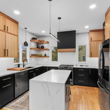 White Oak & Black Kitchen