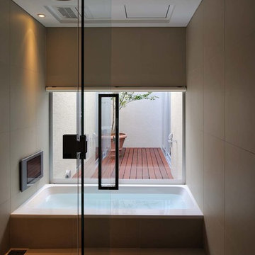 Three courtyard with residential Osaka Japan
