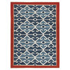 Flat-Weave Tribal-Pattern Multicolor Wool Handmade Rug