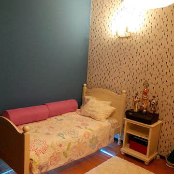 Teen girly room blue and yellow