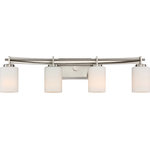 Quoizel - Quoizel TY8604BN Four Light Bath Fixture Taylor Brushed Nickel - Linear style and precise design are the elements of this strong contemporary collection. The opal etched glass compliments the polished chrome finish beautifully. The Taylor collection will enhance any room in your home.