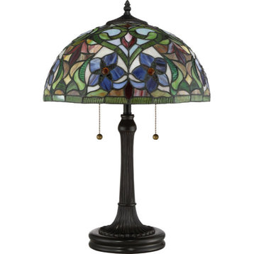 Quoizel TFVT6323VB Violets 2 Light Table Lamp in Vintage Bronze