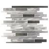 Silver Dark Wide Brushed 16"x11.75" Aluminum Mosaic