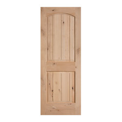 PHOENIX - 80" 2 PANEL ARCHED TOP ALDER INTERIOR DOOR WITH V-GROOVED RAISED PANEL AND OVOLO STICKING (1-3/8") - Interior Doors