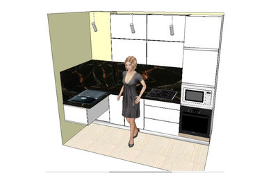 Кухня встроенная Киевский проект трех комнатная квартира