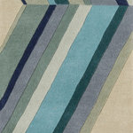 Momeni - Delmar Del-5 Blue Rug, 2'3"x8'0" Runner - Hand-tufted, super-fine, 100% wool rugs provide the perfect medium for The Novogratzes trademark large scale, witty words and phrases, abstract designs and clean lines. Created with bright bold colors, pastels and retro inspired colors.