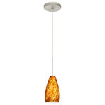 Besa Lighting - Besa Lighting 1XT-719818-SN Karli - One Light Cord Pendant with Flat Canopy - The Karli features a softly radiused glass, that wKarli One Light Cord Bronze Amber Cloud G *UL Approved: YES Energy Star Qualified: n/a ADA Certified: n/a  *Number of Lights: Lamp: 1-*Wattage:50w GY6.35 Bi-pin bulb(s) *Bulb Included:Yes *Bulb Type:GY6.35 Bi-pin *Finish Type:Bronze
