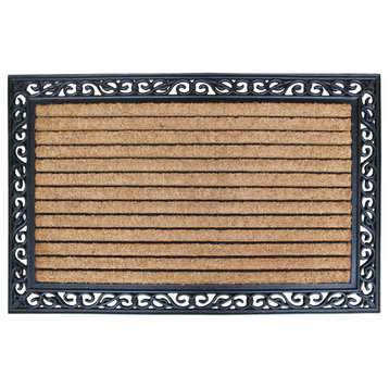 Molded Large Double Rubber and Coir Door Mat 30"x48