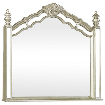 Heidi Arched Dresser Mirror Metallic Platinum