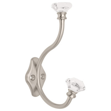 Liberty Hardware 128734 Acrylic Facets Coat and Hat Hook - Satin Nickel and
