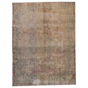 Romantic French Industrial Overdyed Rug, 09'08 x 12'08