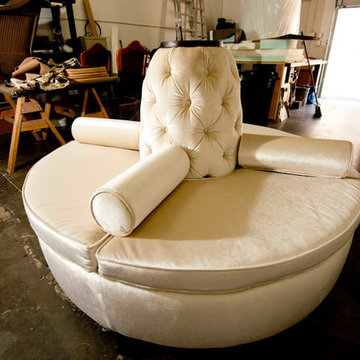 Center Banquette Sofa in Velvet from Robert Allen