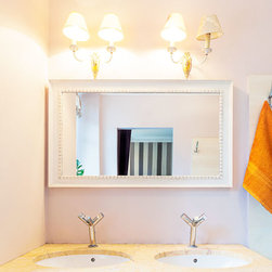 Custom size white framed mirror - Bathroom Mirrors