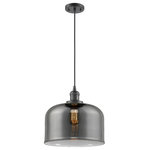 Innovations Lighting - Large Bell 1-Light LED Pendant, Oil Rubbed Bronze, Glass: Plated Smoked - One of our largest and original collections, the Franklin Restoration is made up of a vast selection of heavy metal finishes and a large array of metal and glass shades that bring a touch of industrial into your home.