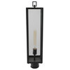 1-Light Outdoor Square Post, Matte Black With Clear Glass