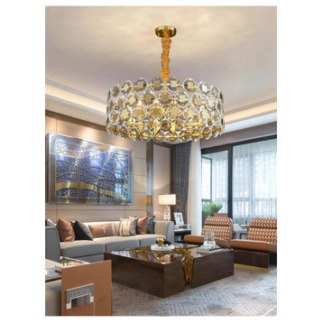 Modern Gold chandelier. Lighting for living room, bedroom, dining room., 32''
