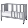 Maki Full-Size Portable Folding Crib with Toddler Bed Conversion Kit, Gray