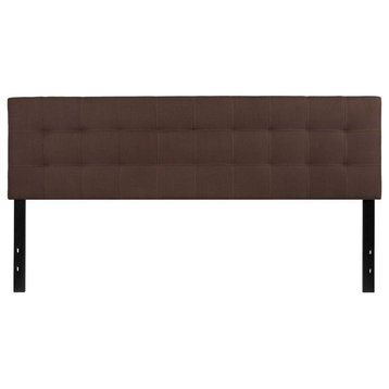 Flash Furniture Bedford King Fabric Panel Headboard in Dark Brown