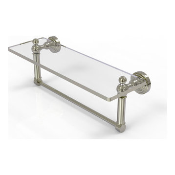 Waverly Place 16 Inch  Glass Vanity Shelf  with Integrated Towel Bar