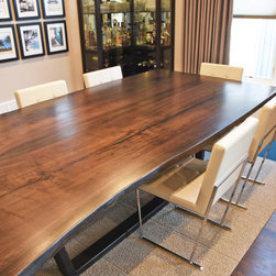 Live Edge Dining Table Black Ski Style - Dining Tables