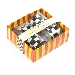 Courtly Check Enamel Napkin Ring - Set of 4 | MacKenzie-Childs - Napkin Rings