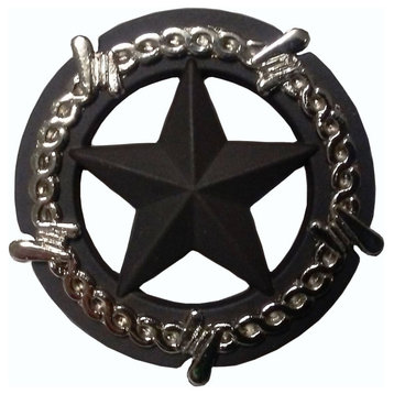 Star With Barbed Wire Knob, Brown Nickel