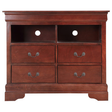 Louis Phillipe Cherry 4 Drawer Chest of Drawers (42 in L. X 18 in W. X 35 in...