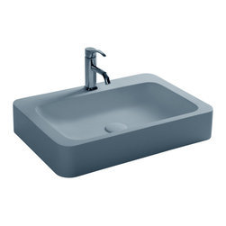 ADM Bathroom Design - ADM Rectangular Countertop Sink, White, 24" - Bathroom Sinks