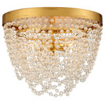 Crystorama - Fiona 3 Light Ceiling Mount - The clear glass beads mixed with the gold metal create a nice crystal inspired look.