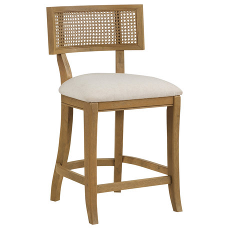 Alaina 26" Counter Stool, Linen Fabric With Coastal Wash