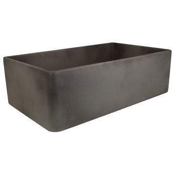 Nantucket Sinks 33" Reversible Farmhouse Fireclay Sink With Concrete Finish