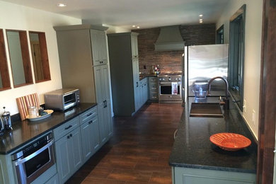 Inspiration for a rustic kitchen remodel in Raleigh