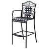 Mandalay Iron Bar-Height Dining Chairs, Set of 2, Antique Black