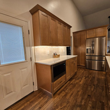 Transitional Kitchen Remodel With New Sandstone Colored Cabinets