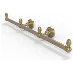 Allied Brass - Waverly Place 3 Arm Guest Towel Holder, Satin Brass - This elegant wall mount towel holder adds style and convenience to any bathroom decor. The towel holder features three sections to keep a set of hand towels easily accessible around the bathroom. Ideally sized for hand towels and washcloths, the towel holder attaches securely to any wall and complements any bathroom decor ranging from modern to traditional, and all styles in between. Made from high quality solid brass materials and provided with a lifetime designer finish, this beautiful towel holder is extremely attractive yet highly functional. The guest towel holder comes with the 22.5 inch bar, two wall brackets with finials, two matching end finials, plus the hardware necessary to install the holder.