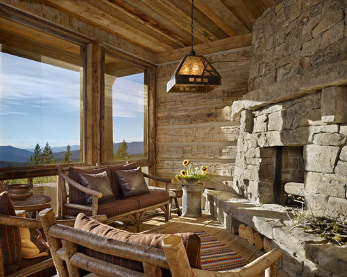 Wintergarten mit Kaminsims aus Stein Ideen, Design & Bilder | Houzz