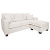 Russell Sectional With Pillows and Coffeeed Legs, Ivory