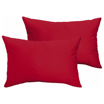 Sunbrella Canvas Jockey Red Outdoor Pillow Set, 12x18