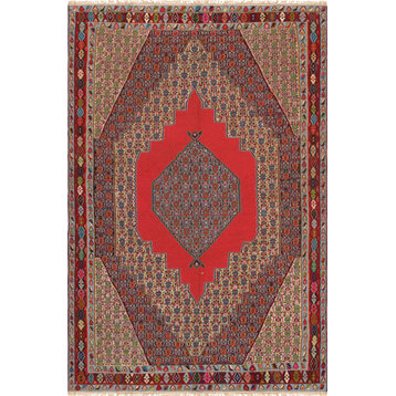 Vintage Senneh Colletion Hand-Woven Lamb's Wool Area Rug, 6'7"x9'10"