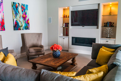 Inspiration for a transitional living room remodel in Austin