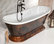 DOMENICO-AIR 73" Pedestal Tub, Hot Air Jetted, Patina Copper Exterior