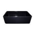 Duet Reversible Fireclay Sink With Smooth Front Apron, Black