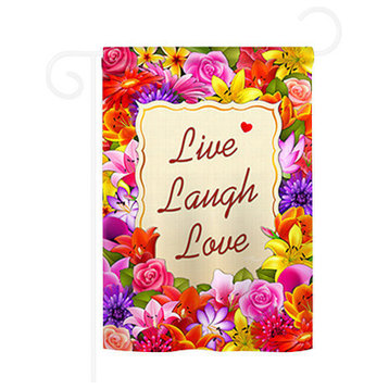 Welcome Live, Laugh, Love 2-Sided Impression Garden Flag