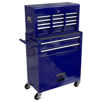 CRO Decor High Capacity Tool Chest with Wheels 8 Drawers Tool Storage (Blue)