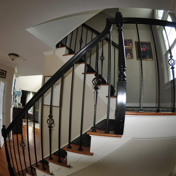 iron baluster remodel at The Highlands