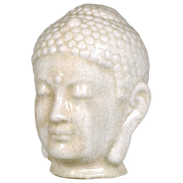 Buddha Head, Crackle 8x7x10