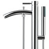 Taron Modern-Style Bathroom Tub Filler Faucet, Floor-mounted, Polished Chrome