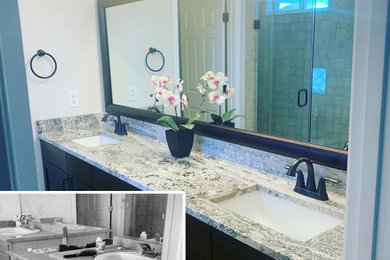Example of a transitional bathroom design in Albuquerque