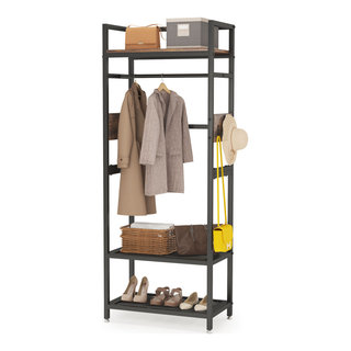 Tribesigns Wood Closet Organizer Clothes Rack Entryway Hall Tree